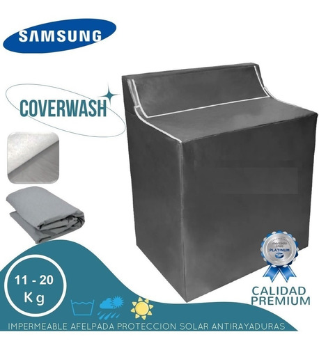 Cover Wash Para Doble Tina Con Panel Impermeable Samsung 16k