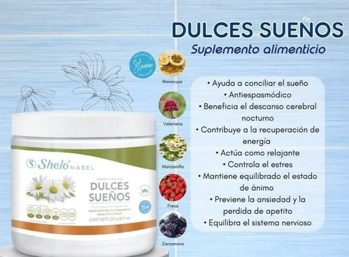 Dulces Sueños Shelo Nabel 250g Relajant Insomnio Duerme Bien