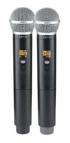 Imagem 3 de 4 de Microfone Duplo Mão Sem Fio Uhf Karsect Krd 200 Dm