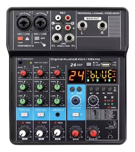 Na4 Mixer Consola 4canales Usb Bt Phantom C/ Efectos - Escar