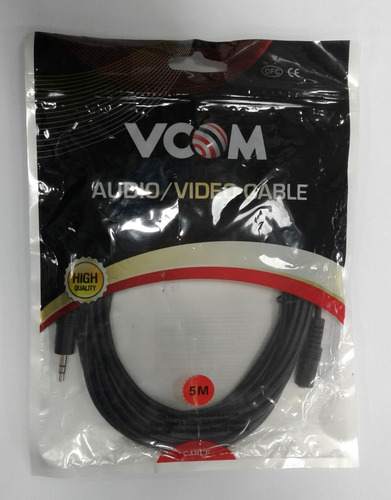 Imagen 6 de 6 de Cable De Audio Estereo Plug Macho A Hembra 5 Metros Tv Pc