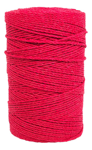 Hilaza De Algodón Carrete 500g 3 Cabos 2mm Rojo