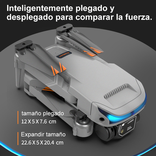Mini drone Axnen 4K XT9 3 Battery con dual cámara HD 2.4GHz 3 baterías Gris