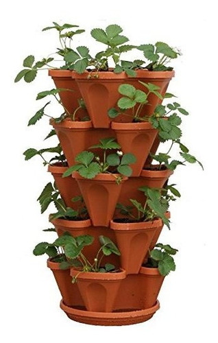 5-tier Fresa Y Herb Garden Planter - Apilable Jardinería Pot