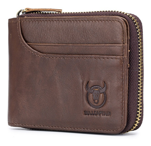 Cartera Piel genuina Hombre Bullcaptain Cierre De Cremallera