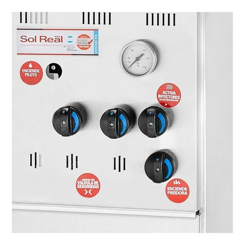 Imagen 4 de 9 de Freidora Industrial Sol Real Triple Inyección 043 10 Lts Ge