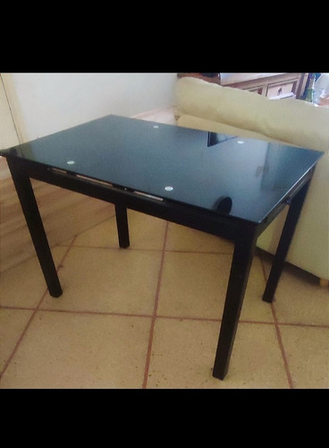 Mesa Comedor Vidrio Negro Y Rack Juego, Vendo Juntos O Separ