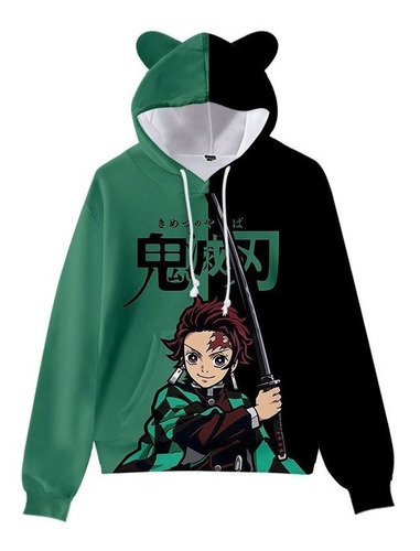 Sudadera Con Capucha Anime Demon Slayer Nezuko Con Orejas De