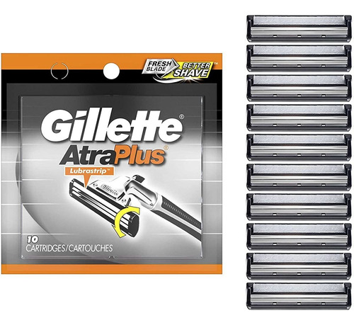 Gillette Altraplus, 10 Unidades (paquete De 1), Color Negro