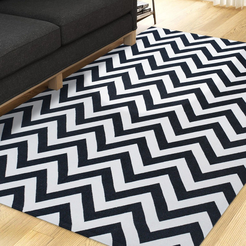 Tapete Chevron Antiderrapante 1,32 M X 3,00 Preto/cru