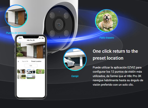 Cámara Panorámica 360° Wifi H8c Pro 3k Ezviz Visión Nocturna