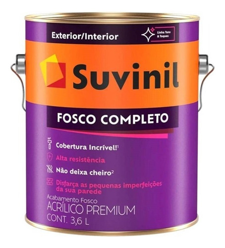 Tinta Acrilico Fosco Completo 3,6l Suvinil - Cores Cor Safari