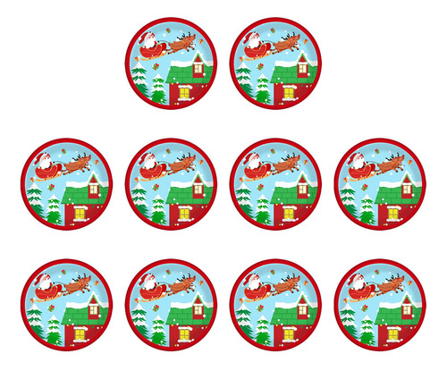 Platos De Papel Con Diseño De Muñeco De Nieve De Papá Noel P