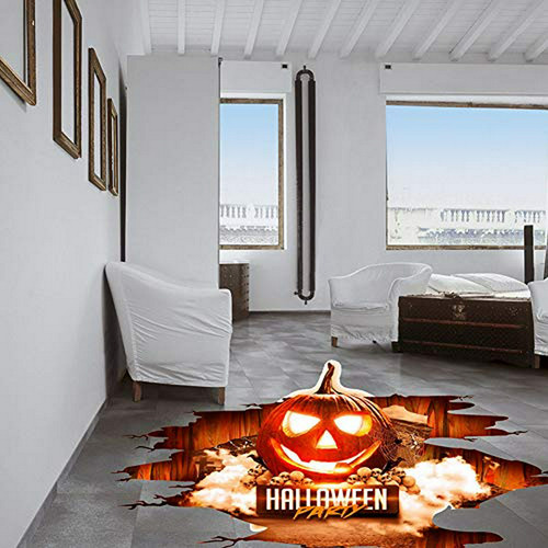 Calcomanía De Piso De Halloween Pvc 3d Decorativa Con Calaba