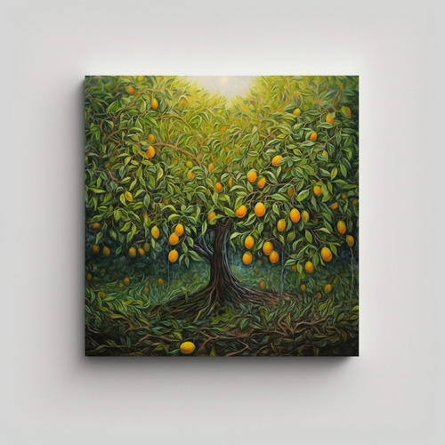 70x70cm Cuadro Exclusivo De Un Árbol De Mango Bastidor Made