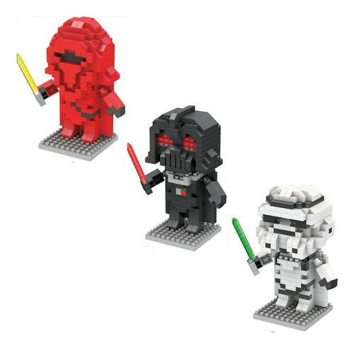 Mini Bloques Para Armar Star Wars Pack 3 Modelos 