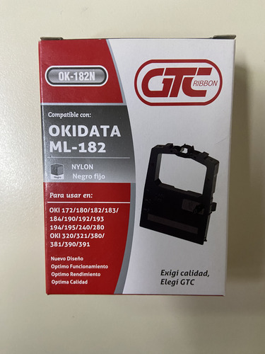Cinta Impresora Oki 182/390 Caja X 12