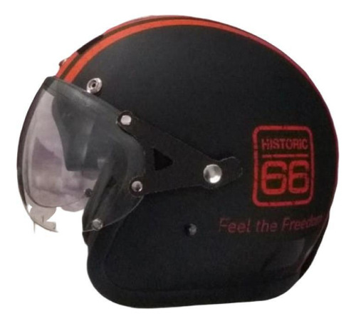 Capacete Old School Kraft Vintage Preto Fosco Tamanho 60