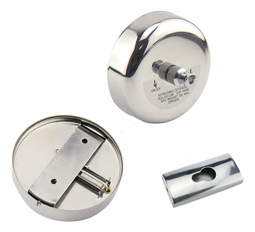 Tendedero Retráctil Punch Para Ropa De Acero Inoxidable