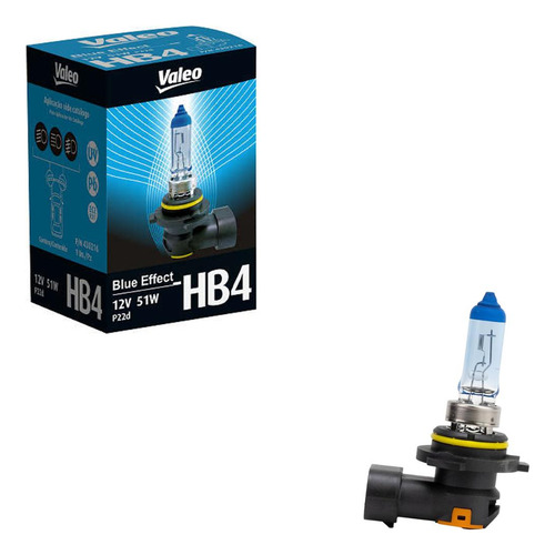 Par Lâmpada Hb4 Blue Effect 12v 51w Halógenas Valeo