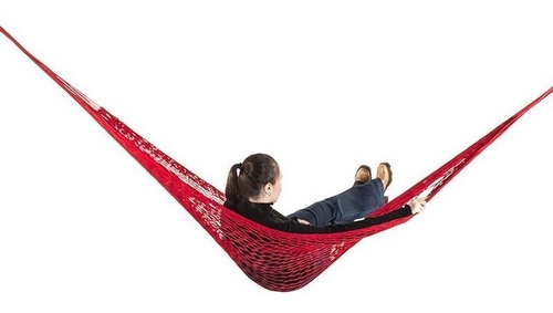 Rede De Dormir E Descanso Camping Nylon Impermeável Vermelho