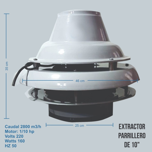 Extractor Parrillero De 10 Pulgadas