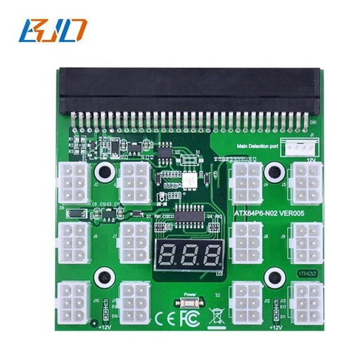 Breakout Board Fuente Mineria 12 Puerto 6 Pin Btc Eth Cripto