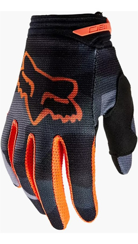 Guantes 180 Bnkr Niño Camuflado Naranja Enduro Moto Atv Fox