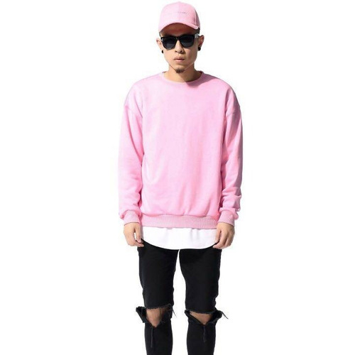 Blusa Moletom Rosa Gola Careca Moda Unissex Sem Capuz Skate | Mercado Livre