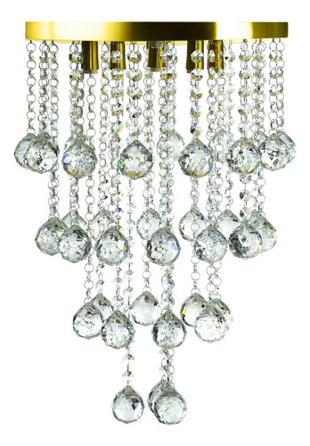 Plafon De Cristal Legitimo Classic Round Long 32 Dourado