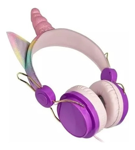 Auriculares Unicornio Cableado Arcoiris Infantil Niños 1,2m