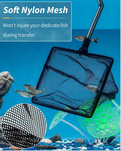 Pawfly Red Para Peces De Acuario De 5 Pulgadas Con Mango Tel