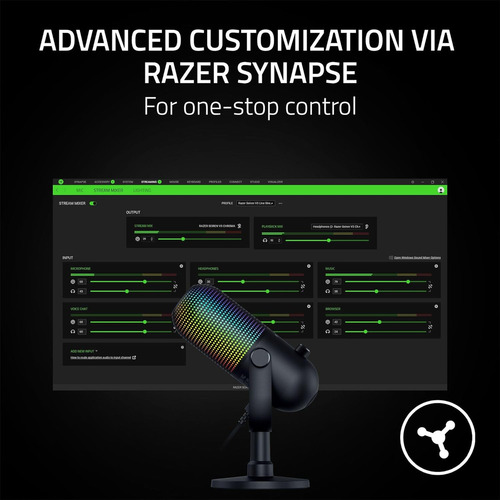 Microfone USB Razer Seiren V3 Chroma Rgb: Microfone Conde