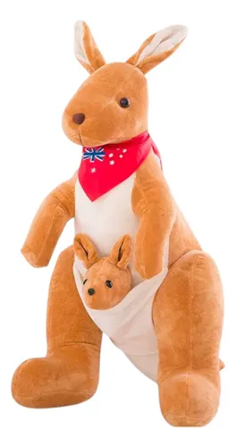 Peluche Canguro Con Bebé Hermoso Animal
