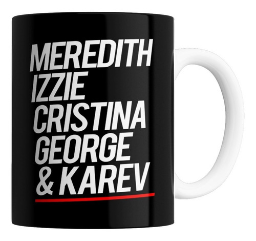 Taza De Ceramica Greys Anatomy (nombre Personajes)