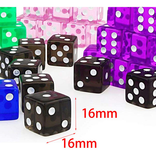 50 Uds. Dados De 6 Lados Dados De Juego De Rol Dados De 16mm