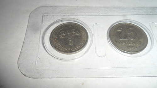Moneda 25 Centavos Argentina 1994 ( Canto Grueso) Girada