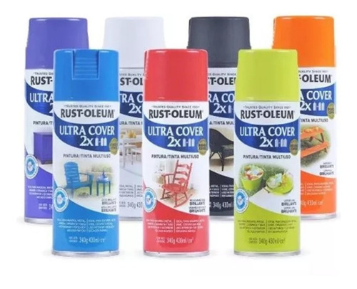 Tinta spray Ultra Cover Color 340 ml Rust Oleum Rex Bright Turquesa