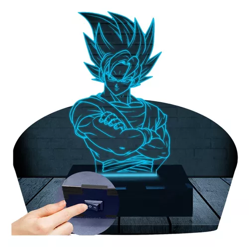 Luminária Led 3d, Goku Super Sayajin 3,16 Cores + controle, Dragon Ball Z,  desenho em Promoção na Americanas