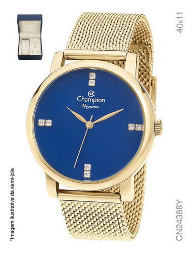 Relógio Champion Feminino Dourado Original Cn24388y