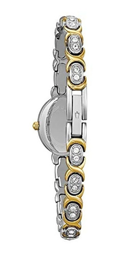 Bulova Reloj De Pulsera De Cristal De Dos Tonos De 19 Mm Par