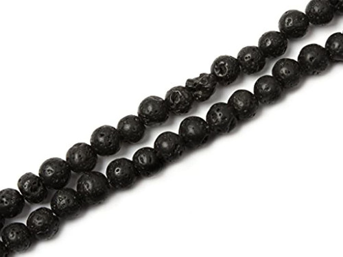 Perlas Ronda Negro Lava Rock Gemstone