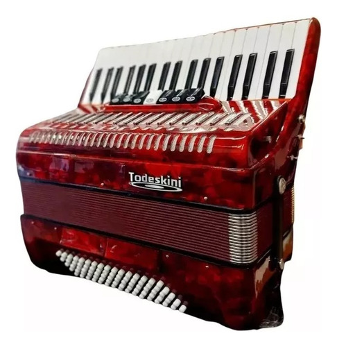 Acordeon Todeskini 80 Baixos Vermelho/ Pronta Entrega