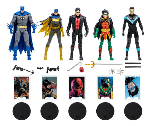 Pack Familiar De 5 Figuras De Superhéroes De Dc Comics.