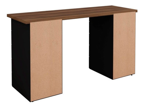 Mesa Para Escritório Escrivaninha Due Web Nogal Preto