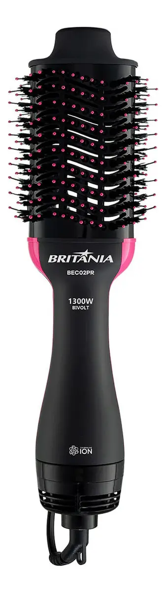 Britânia Escova Secadora Bec02pr 4 Em 1 1300w Cor Preto e Rosa