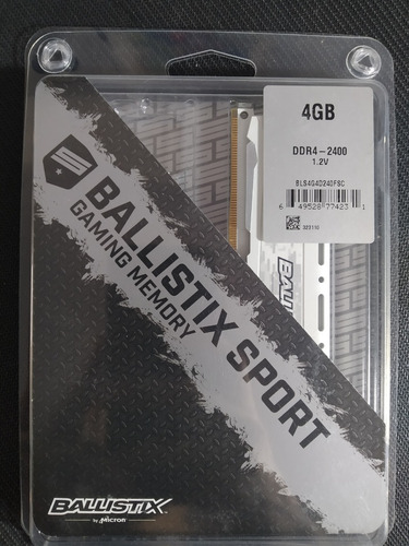 Memória Crucial Ballistix 4gb Ddr4 2400 Mhz - Branca (Usado)