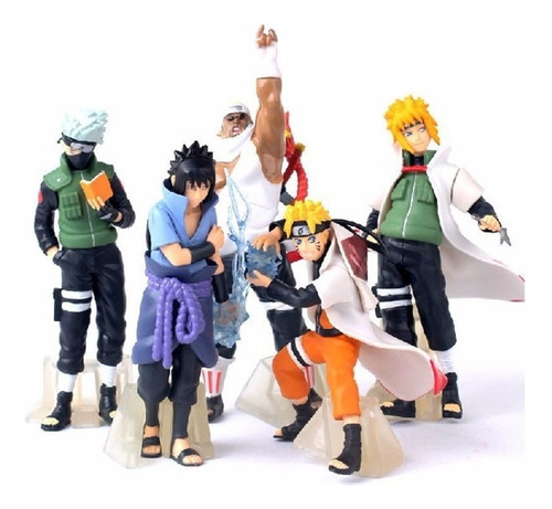 Kit 5 Action Figure Naruto Killer Kakashi Sasuke Minato