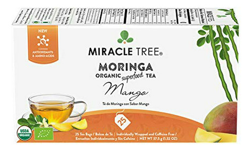 Té Orgánico De Moringa Con Mango, 25 Bolsitas Indiv.