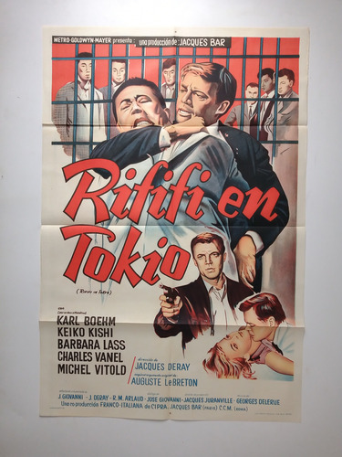 Afiche Cine Antiguo Rififi En Tokio Jacques Deray Policial